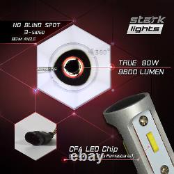 9006 9005 4PCS Stark LED APX 90W 96000LM Headlight High 6000K White Kit (A)
