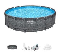 Bestway APX 365 18'×52 Round Above Ground Swimming Pool Set with Pump & Ladder