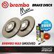 Brembo Max Front Vented High Carbon Grooved Brake Disc Pair Discs X2 09.7880.75