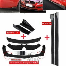 Front Rear Bumper Lip Spoiler Splitter Canards +86 Side Skirt Universal for BMW