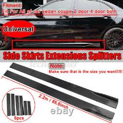 Front Rear Bumper Lip Spoiler Splitter Canards +86 Side Skirt Universal for BMW