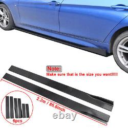 Front Rear Bumper Lip Spoiler Splitter Canards +86 Side Skirt Universal for BMW