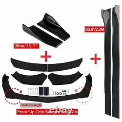 Front Rear Bumper Lip Spoiler Splitter Canards +86 Side Skirt for Dodge Charger