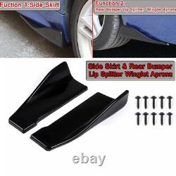 Front Rear Bumper Lip Spoiler Splitter Canards +86 Side Skirt for Dodge Charger