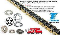 KTM 690 Duke / R 08-16 Tsubaki Alpha Gold X-Ring Chain & JT Sprocket Kit