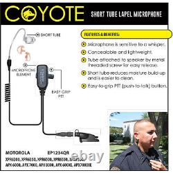 Quick Release COYOTE Police Earpiece Mic for Motorola APX4000 APX6000 APX7000