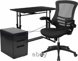 Work From Home Kit Adjustable Computer Desk, Ergonomic Mesh Office Chair & Loc