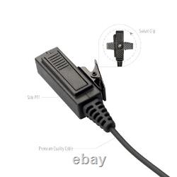 10x Écouteurs à crochet acoustique clair à 2 fils avec micro PTT pour Motorola APX2000