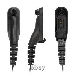 10x Écouteurs à crochet acoustique clair à 2 fils avec micro PTT pour Motorola APX2000