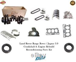 Jaguar 3.0 Vilebrequin 306dt Range Rover Engine Rebuild Kit Pièces Reconditionnement