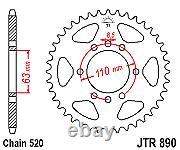 KTM 125 Duke 2020 Tsubaki Alpha Gold X-Ring Chain & JT Sprocket Kit can be translated to: Kit chaîne Tsubaki Alpha Gold X-Ring et pignon JT pour KTM 125 Duke 2020.
