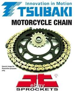 KTM 620 EGS Adventurer 1998 Kit de chaîne Tsubaki RQ2 Gold X-Ring et pignon JT