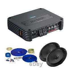 Série Audison SR 4.300 Amplificateur 4 canaux, Kit de câblage 8GA, 2 paires d'enceintes APX 6.5