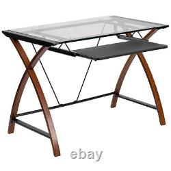 Travail De La Maison Kit Bureau En Verre Avec Plateau De Clavier, Ergonomic Mesh Bureau Chaise & F