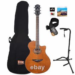 Yamaha Apx600fm Flame Maple Amber Acoustic-electric Guitar Essentials Bundle